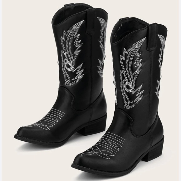 Coconuts byMatisse Gaucho Cowboy Cowgirl Black Embroidered Pointed Toe Boots 9.5 - Picture 11 of 11